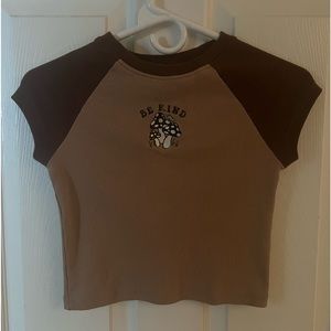 Rue 21 “Be Kind” Brown Mushroom Tee